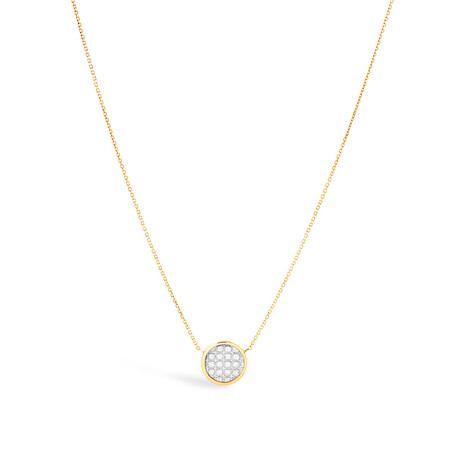 Glitter Circle Necklace in 10kt Yellow Gold Glitter Circle Necklace in 10kt Yellow Gold