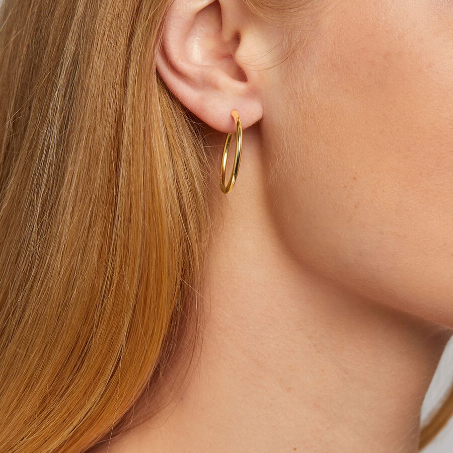 25mm Hoop Earrings In 10kt Yellow Gold