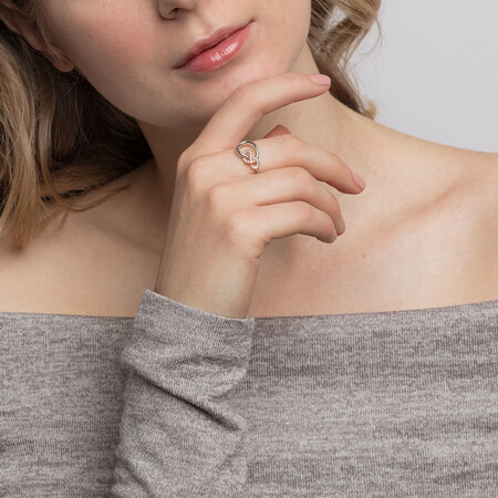 Knots Ring with 0.11 Carat TW of Diamonds in Sterling Silver & 10kt Rose Gold Knots Ring with 0.11 Carat TW of Diamonds in Sterling Silver & 10kt Rose Gold