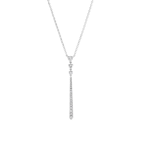 Deco Bar Necklace with 0.40 Carat TW of Diamonds in 10kt White Gold
