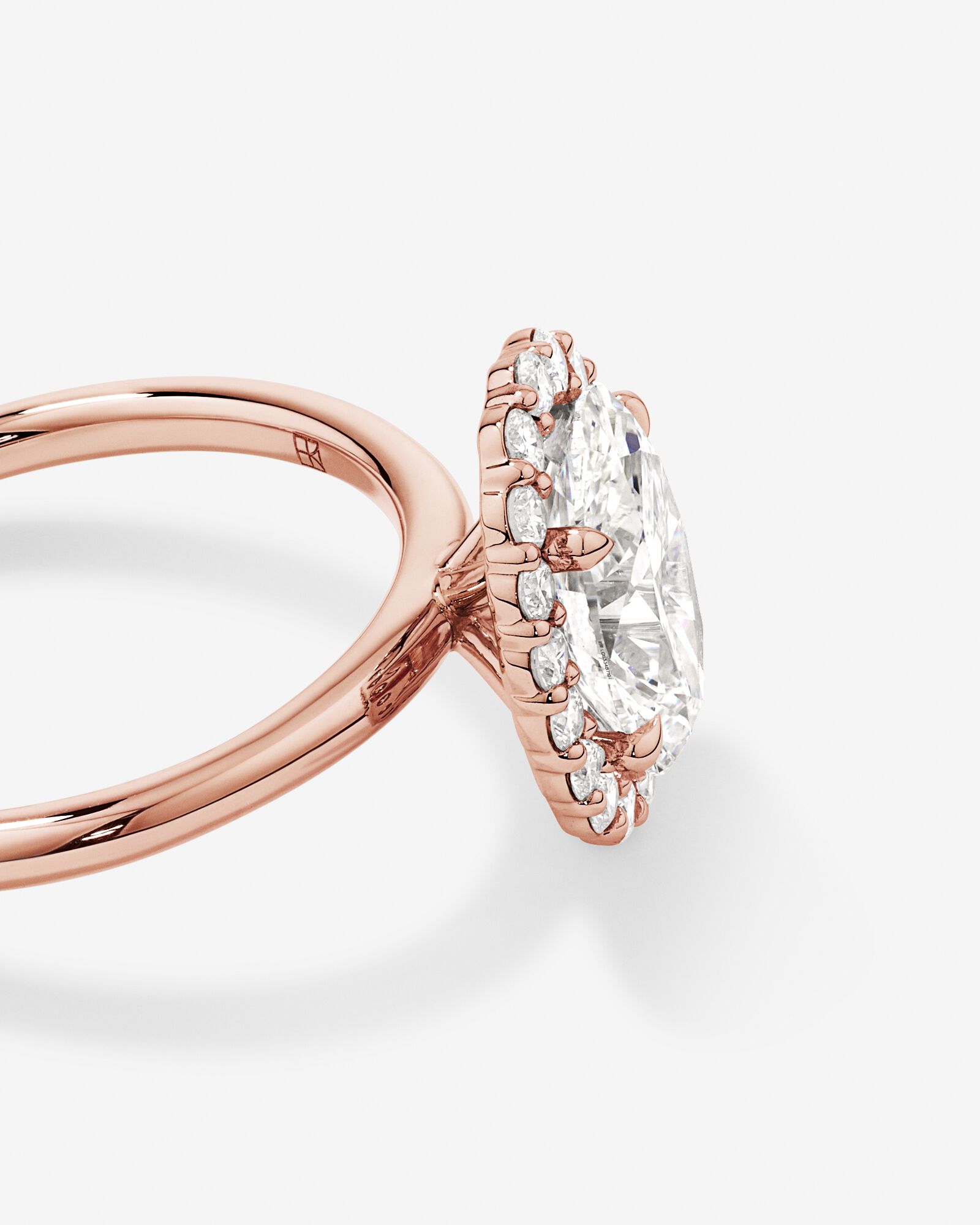 Bague de fiançailles TW de 2,34 carats en or rose en or rose 14 carats