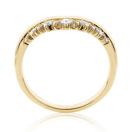 Chevron Ring with 1/4 Carat TW of Diamonds in 10kt Yellow Gold Chevron Ring with 1/4 Carat TW of Diamonds in 10kt Yellow Gold