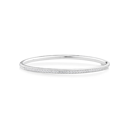62mm Bangle With Cubic Zirconia In Sterling Silver 62mm Bangle With Cubic Zirconia In Sterling Silver