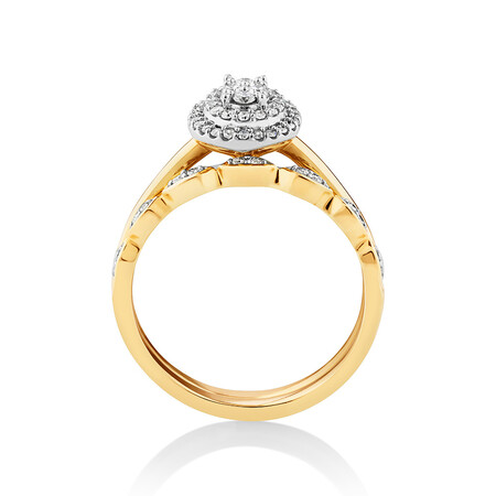 Evermore Double Halo Bridal Set with 0.25 Carat TW of Diamonds in 10kt Yellow & White Gold Evermore Double Halo Bridal Set with 0.25 Carat TW of Diamonds in 10kt Yellow & White Gold