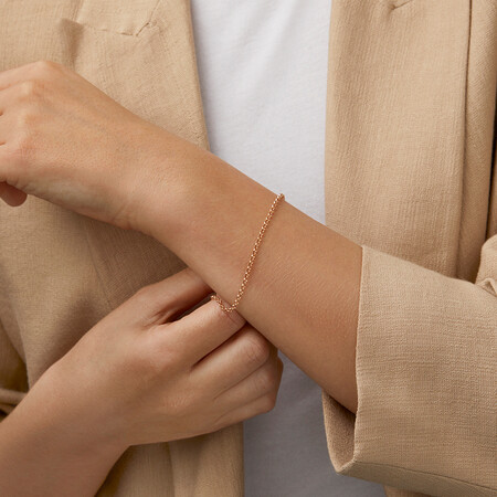 19cm (7.5") Rolo Bracelet in 10kt Rose Gold 19cm (7.5") Rolo Bracelet in 10kt Rose Gold