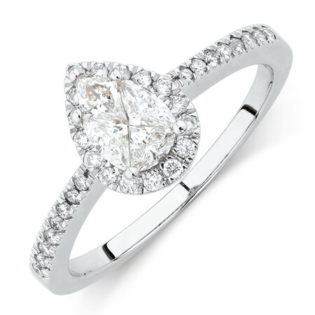 Engagement Ring with 1/2 Carat TW of Diamonds in 14kt White Gold Engagement Ring with 1/2 Carat TW of Diamonds in 14kt White Gold