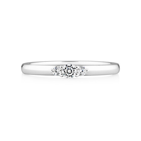 Three Stone Ring with Cubic Zirconia in Sterling Silver Three Stone Ring with Cubic Zirconia in Sterling Silver