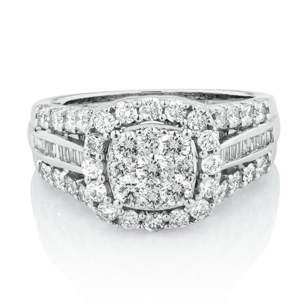 Engagement Ring with 1 1/2 Carat TW of Diamonds in 10kt White Gold Engagement Ring with 1 1/2 Carat TW of Diamonds in 10kt White Gold
