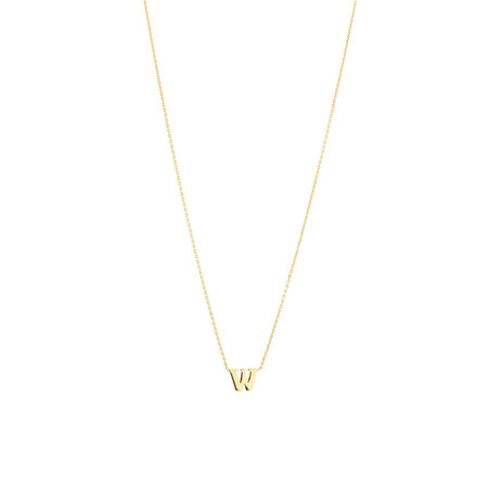 "W" Initial Necklace in 10kt Yellow Gold "W" Initial Necklace in 10kt Yellow Gold
