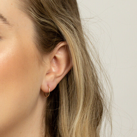 18mm Sleeper Earrings in 14kt Yellow Gold 18mm Sleeper Earrings in 14kt Yellow Gold