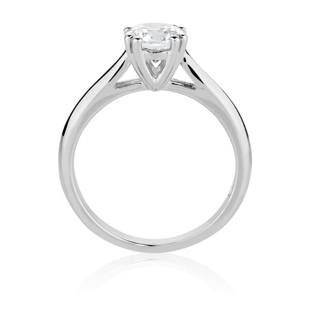 Solitaire Ring with a Cubic Zirconia in Sterling Silver Solitaire Ring with a Cubic Zirconia in Sterling Silver