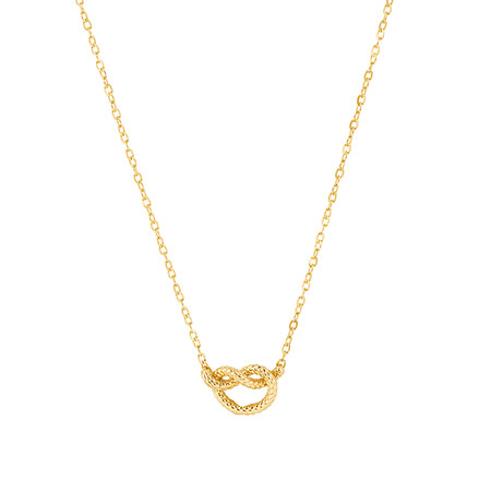 Overhand Rope Knot Necklace in 10kt Yellow Gold