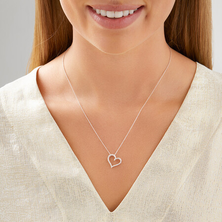 Pendant with Diamonds in Sterling Silver Pendant with Diamonds in Sterling Silver