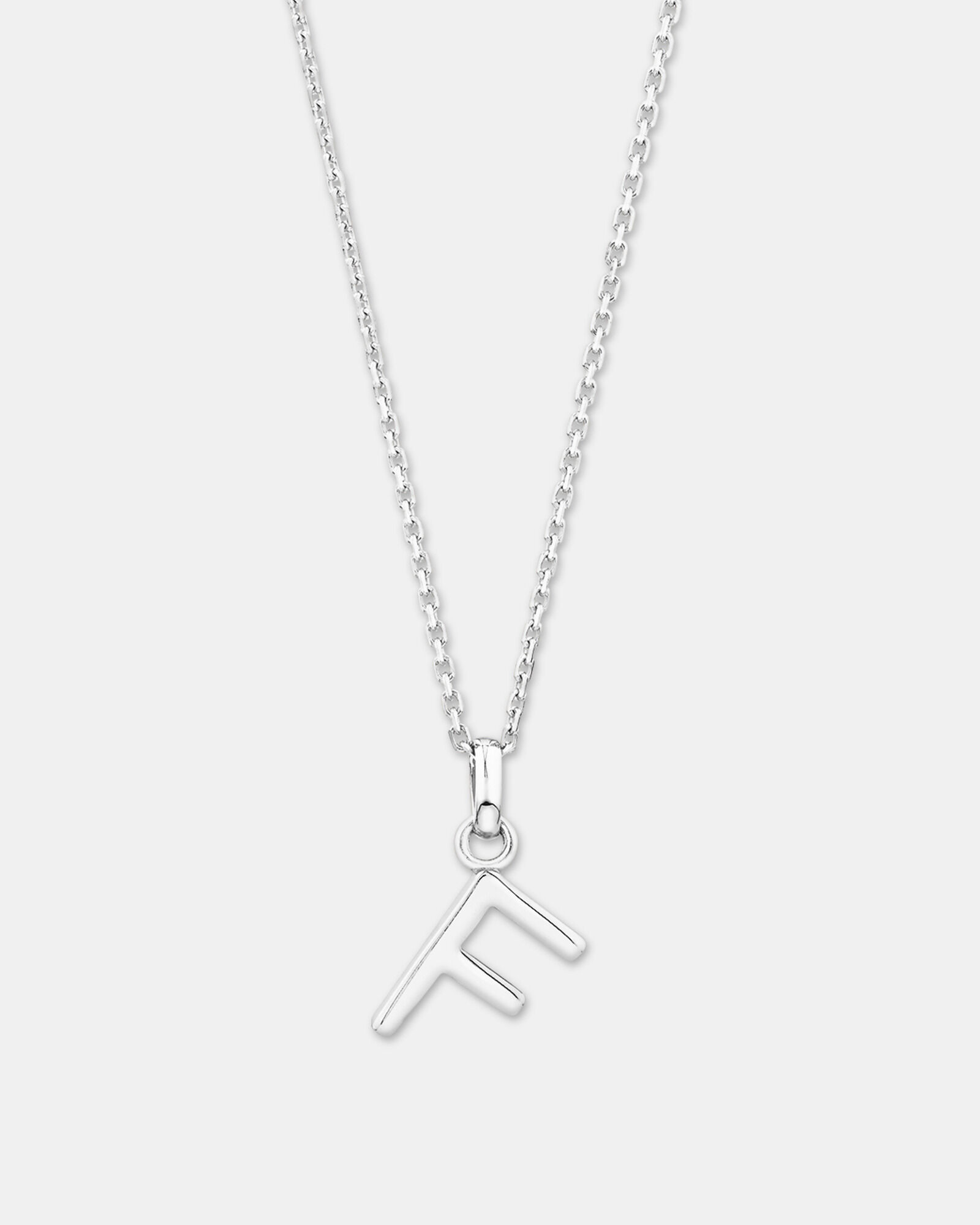 "F" Initial Pendant in Sterling Silver