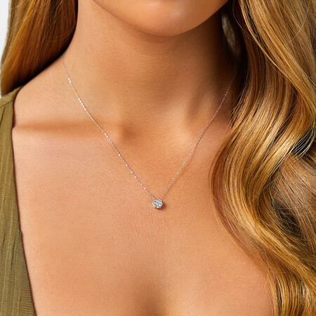 Pendant with 0.25 Carat TW Of Diamonds in 10kt White Gold Pendant with 0.25 Carat TW Of Diamonds in 10kt White Gold