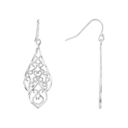 Filigree Drop Earrings in Sterling Silver Filigree Drop Earrings in Sterling Silver