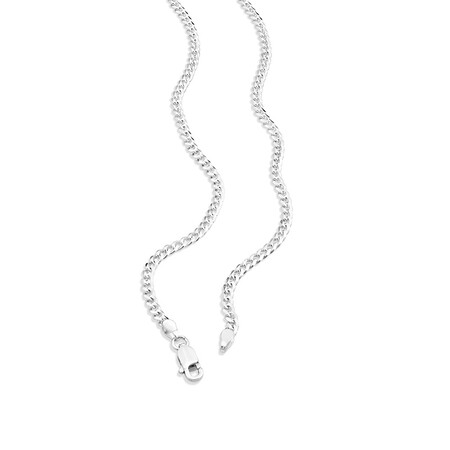55cm (22") 2.5mm-3mm Width Curb Chain in Sterling Silver 55cm (22") 2.5mm-3mm Width Curb Chain in Sterling Silver