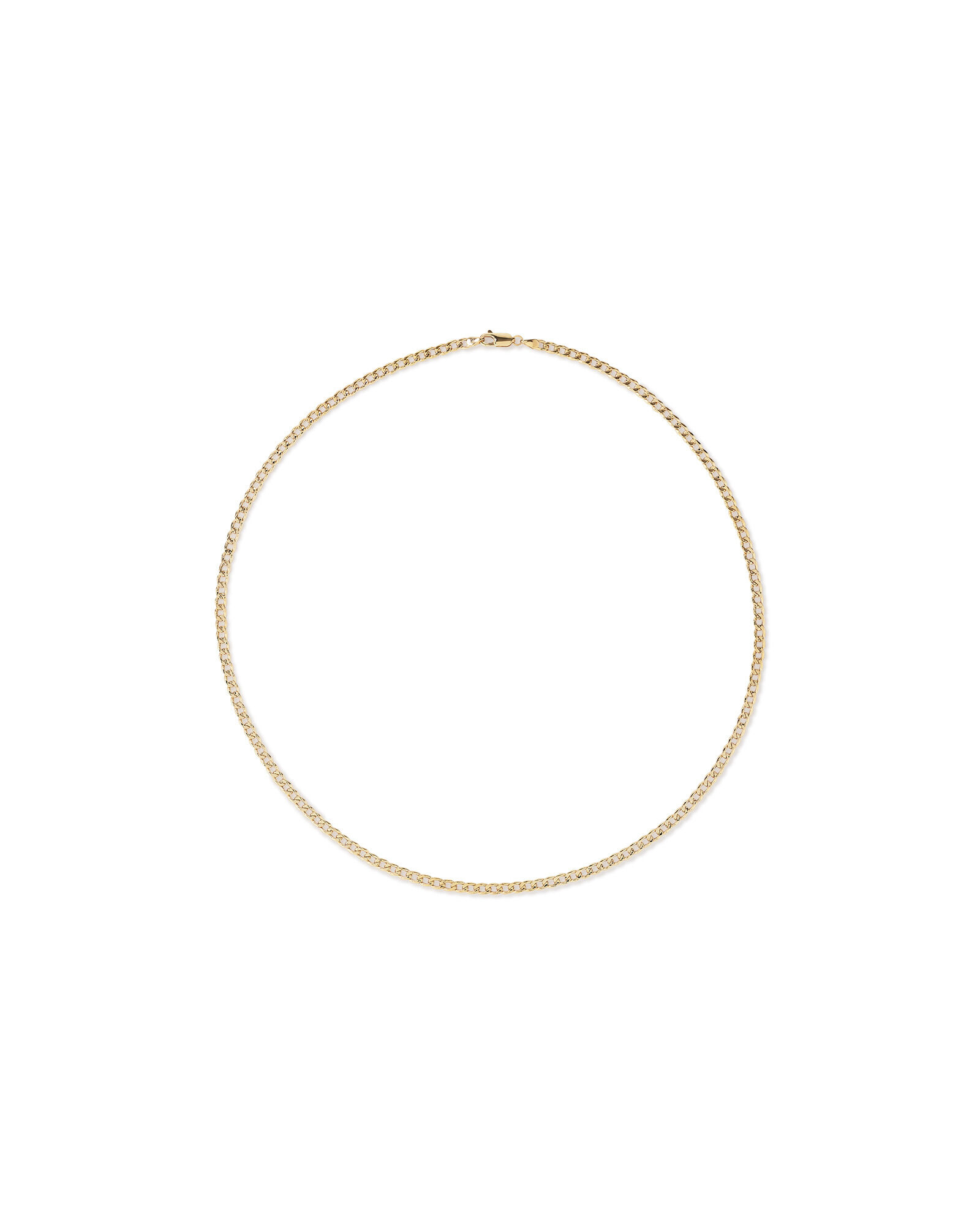 55cm (22") 3.9mm Width Semi Solid Curb Chain in 10kt Yellow Gold