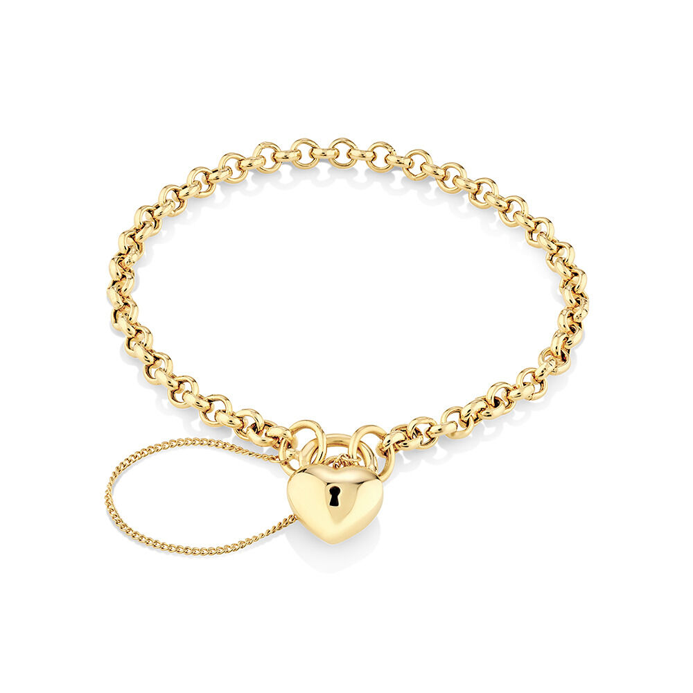 Gold bracelet with heart locket hotsell