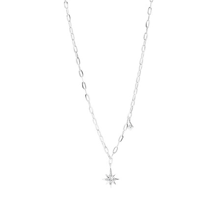 North Star Pendant with Cubic Zirconia in Sterling Silver North Star Pendant with Cubic Zirconia in Sterling Silver