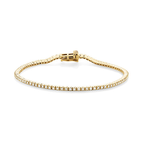 Bracelet rivière en or jaune 10 K avec diamants totalisant 1 ct