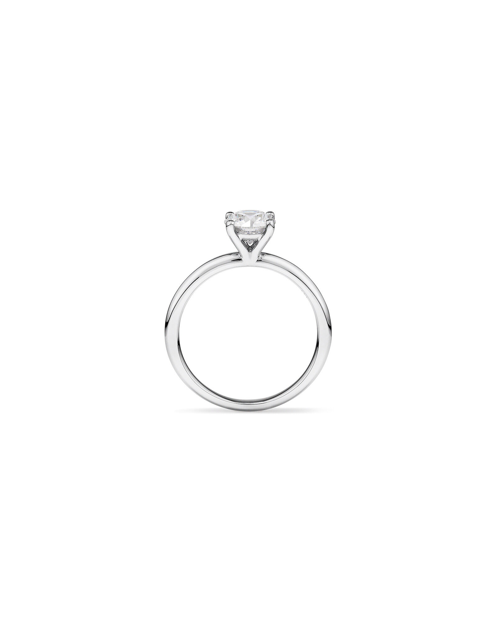 Bague De Fiançailles Solitaire En Diamant De Laboratoire Rond Brillant De 1 Carat Poids Total En Or Blanc 14 Carats