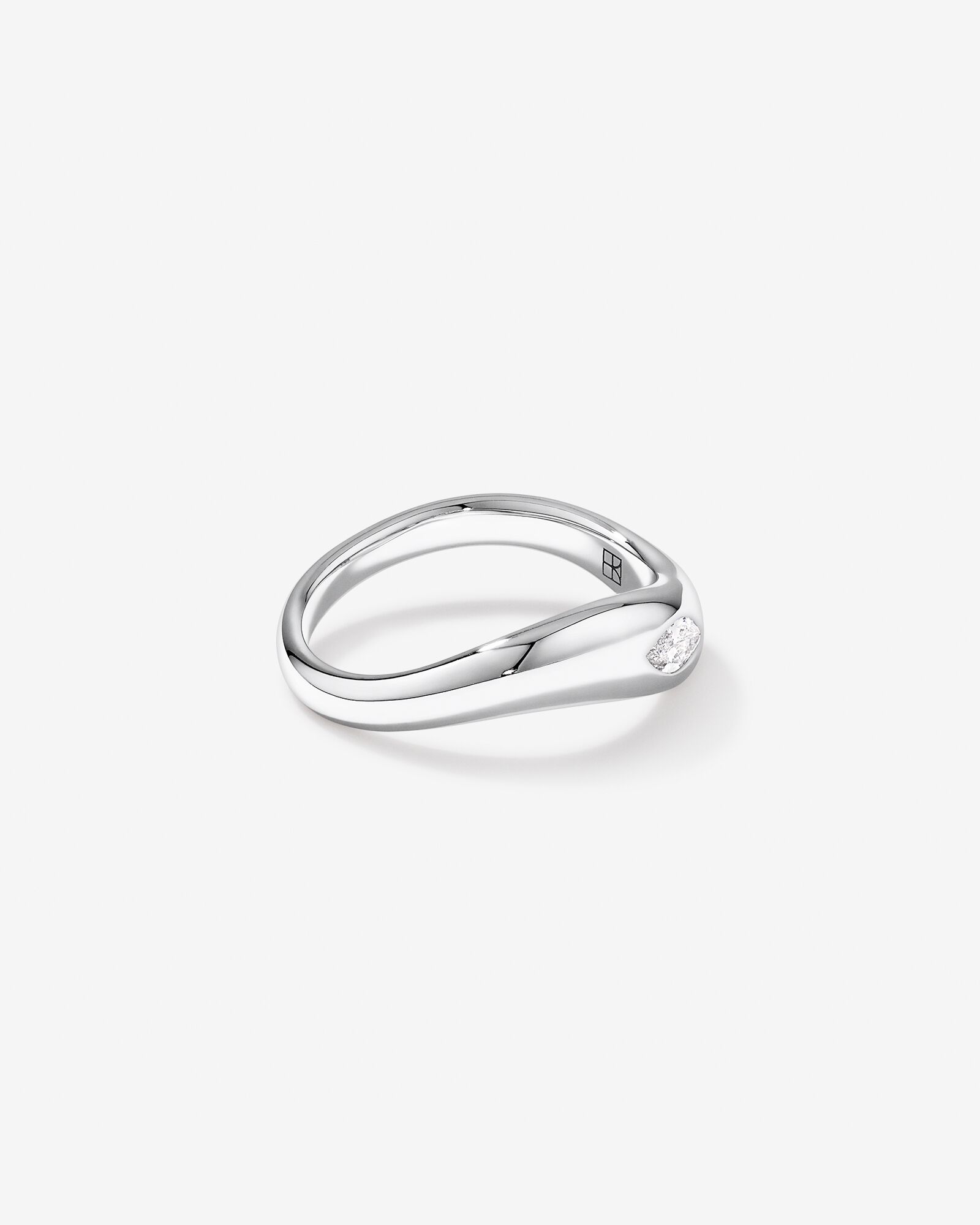 0.20 Carat TW Laboratory-Grown Marquise Diamond Swirl Ring in Sterling Silver