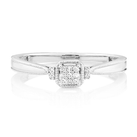 Promise Ring with Diamonds in Sterling Silver Promise Ring with Diamonds in Sterling Silver