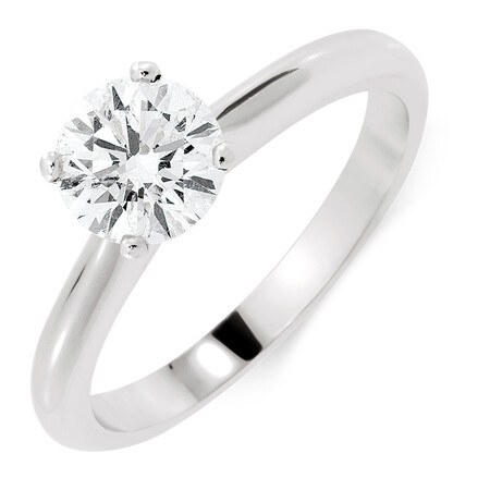 Certified Solitaire Engagement Ring with a 1 Carat TW Diamond in 14ct White Gold Certified Solitaire Engagement Ring with a 1 Carat TW Diamond in 14ct White Gold