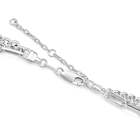 50cm (20") Curb and Paperclip Chain in Sterling Silver 50cm (20") Curb and Paperclip Chain in Sterling Silver
