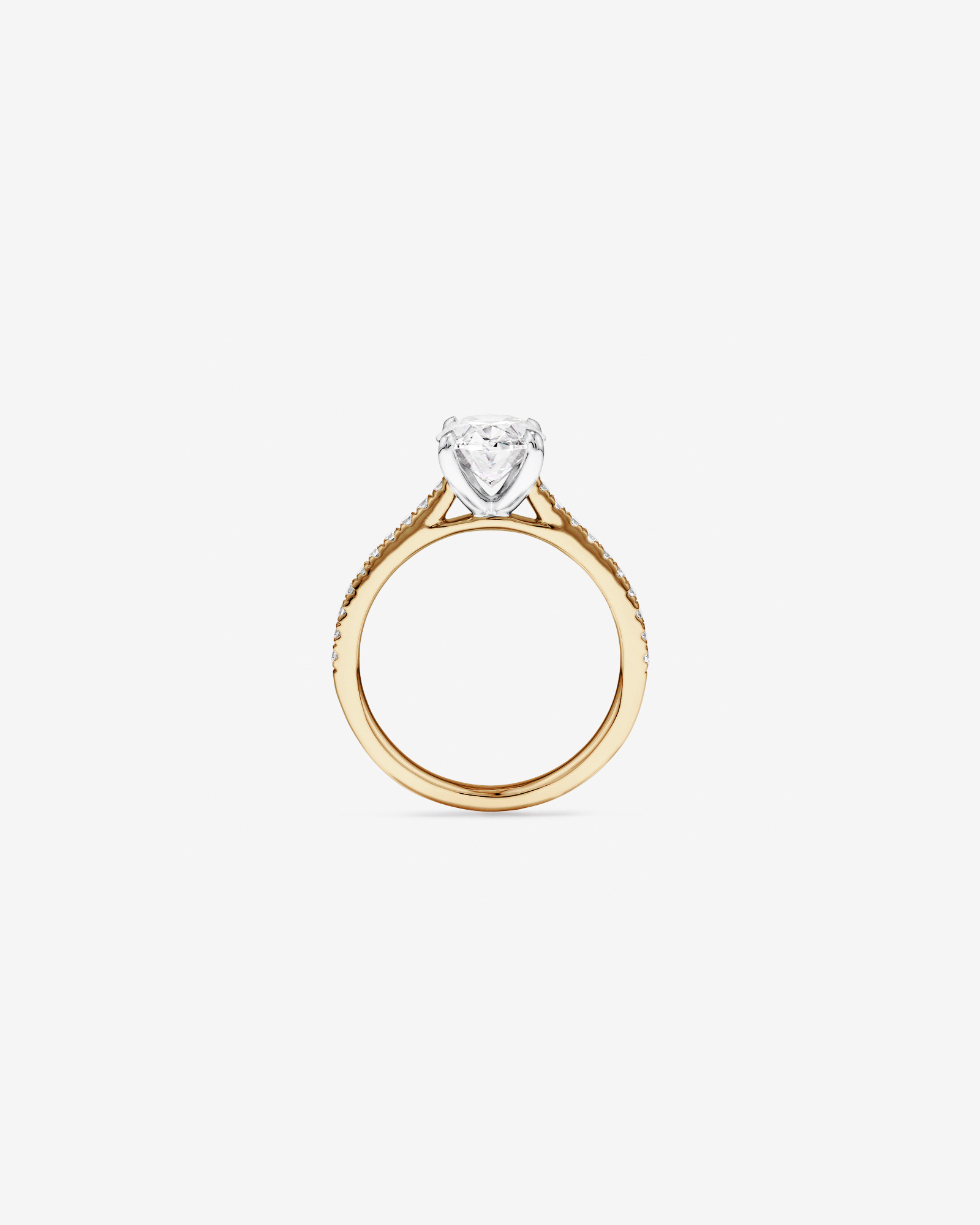 2.20 Carat TW Oval Cut Laboratory-Grown Diamond Engagement Ring 14kt Yellow & White Gold