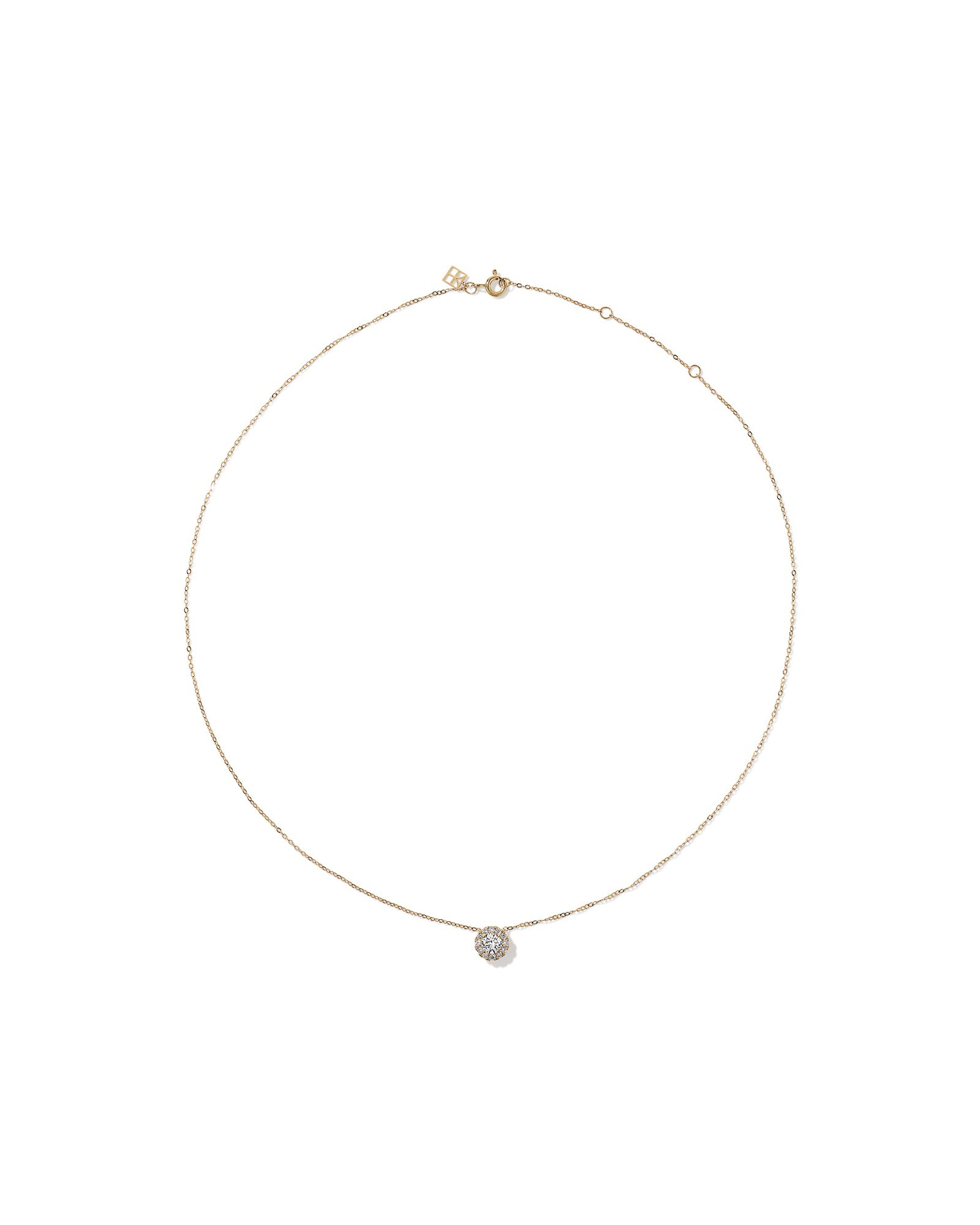 Pendentif halo en diamant ronde TW de 0,50 carat cultivé en laboratoire en or jaune 10 carats
