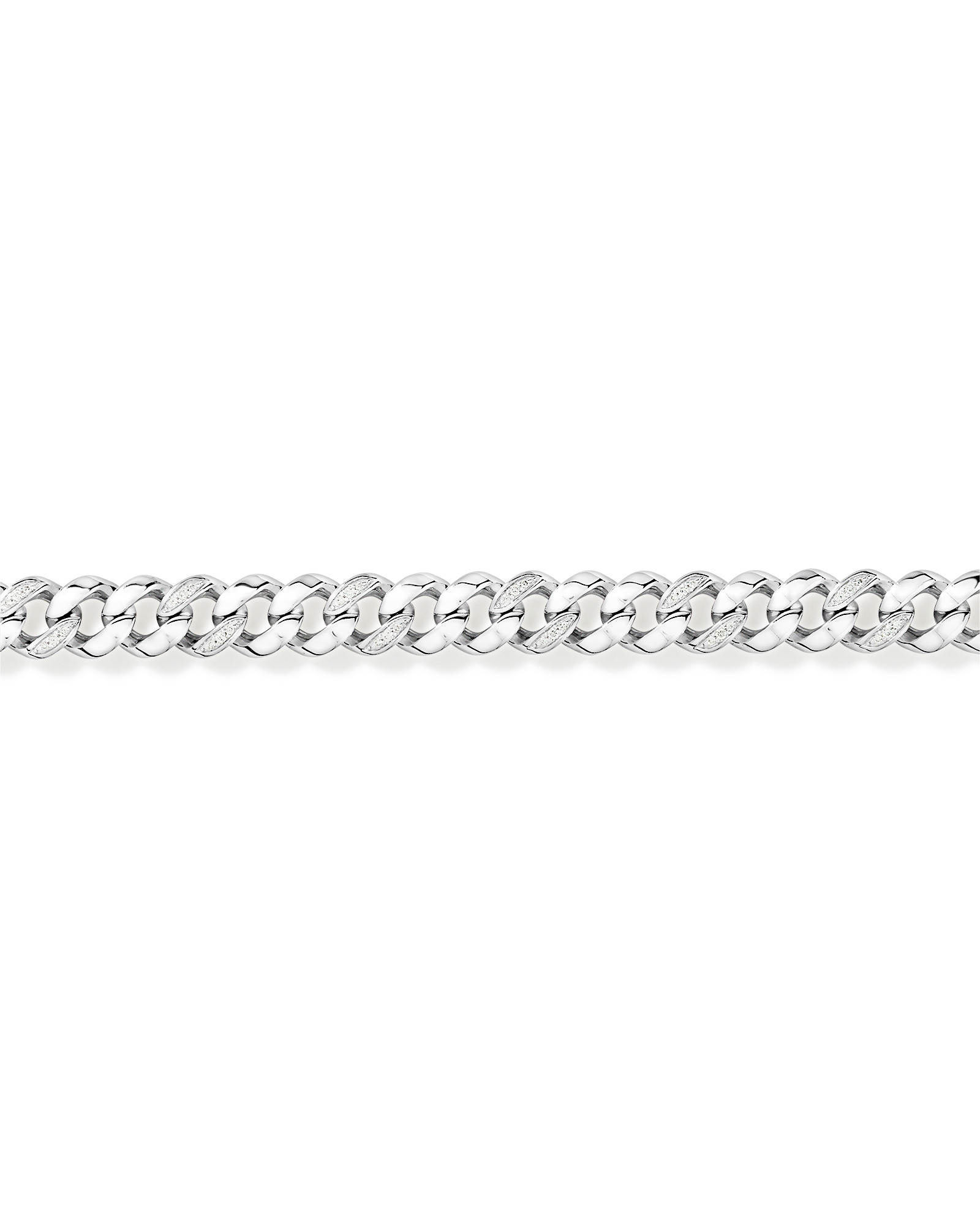 21cm 0.40 Carat TW Lab Diamond Curb Bracelet in Sterling Silver