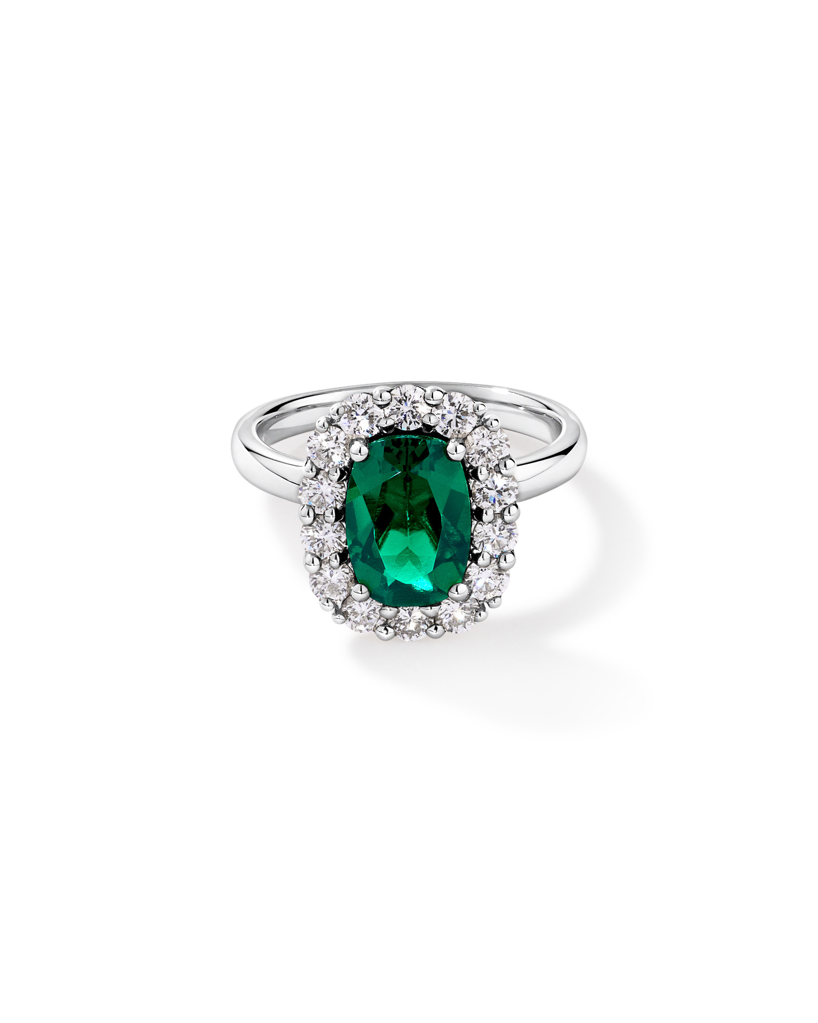 Création de la bague halo en diamant TW 0,96 carat cultivée laboratoire or blanc 10 carats