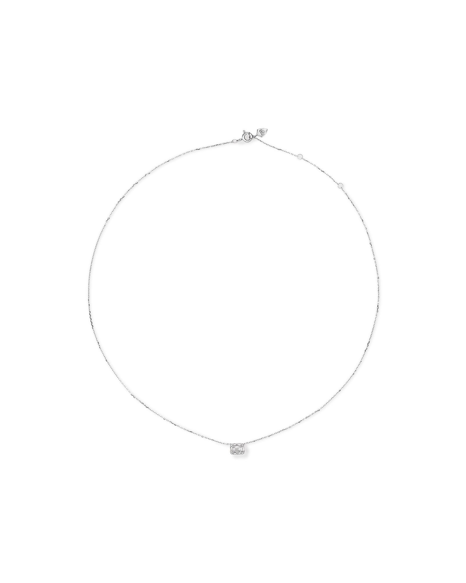 Pendentif multistones de 0,28 carat TW en diamant taille émeraude en or blanc 10kt