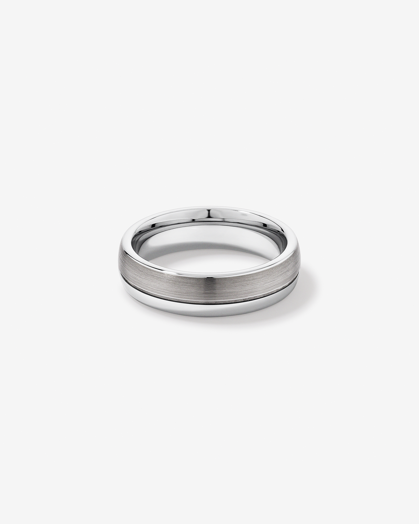 6mm Polished and Brushed Tungsten Wedding Band