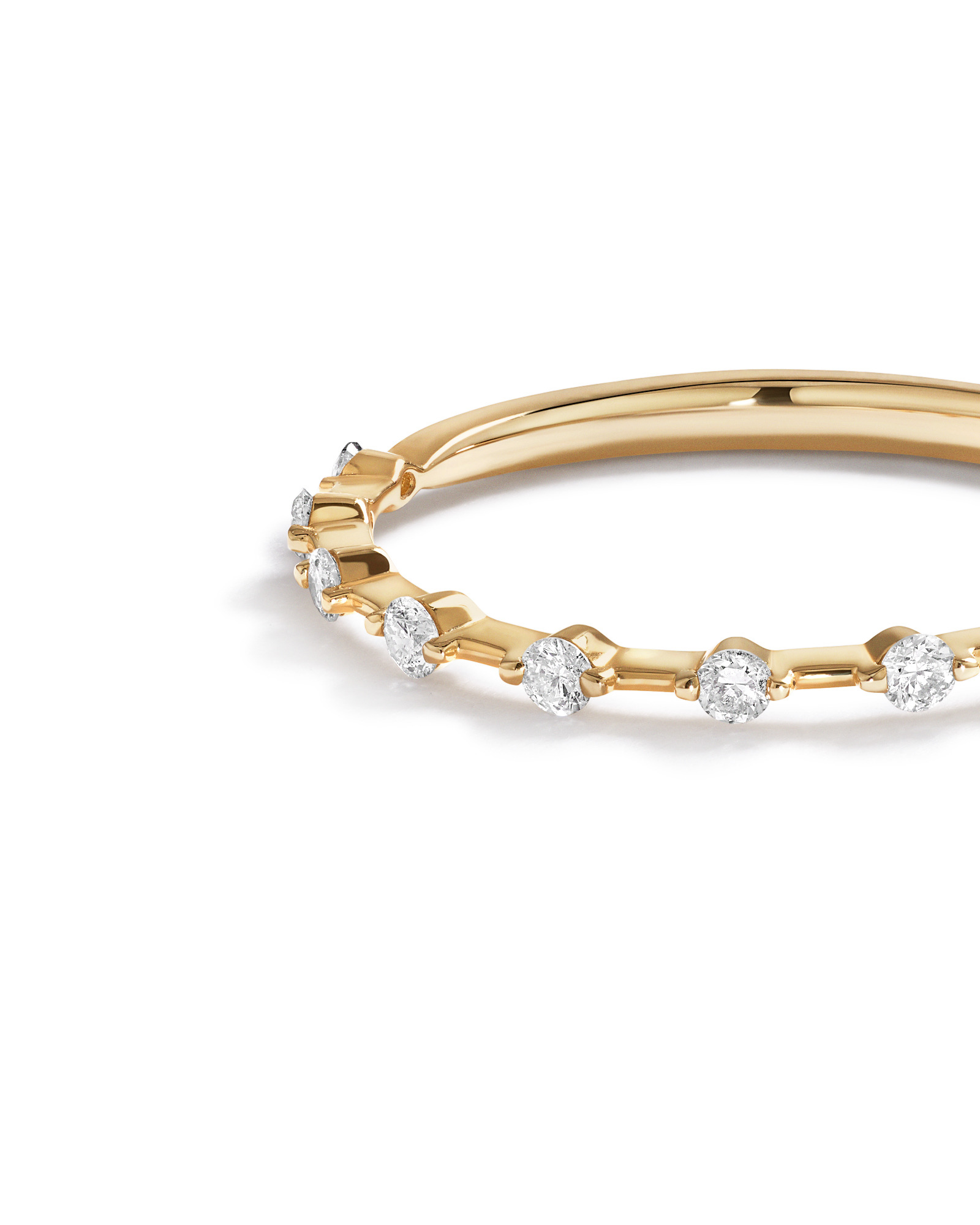 Alliance en or jaune 14 carats avec diamant de 0,15 carat