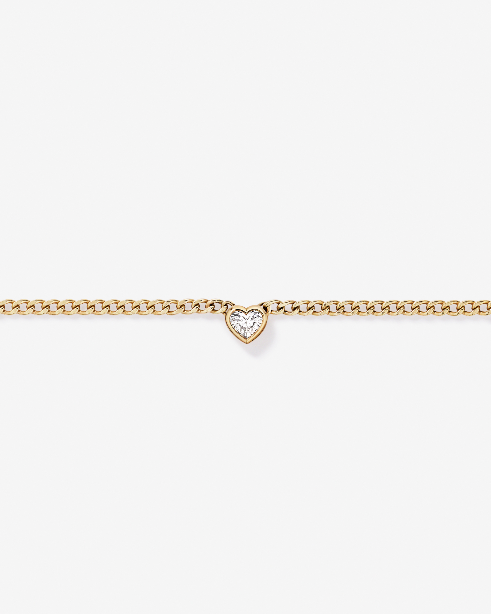 1.00 Carat TW Laboratory-Grown Diamond Heart Chain Necklace in 10kt Yellow Gold
