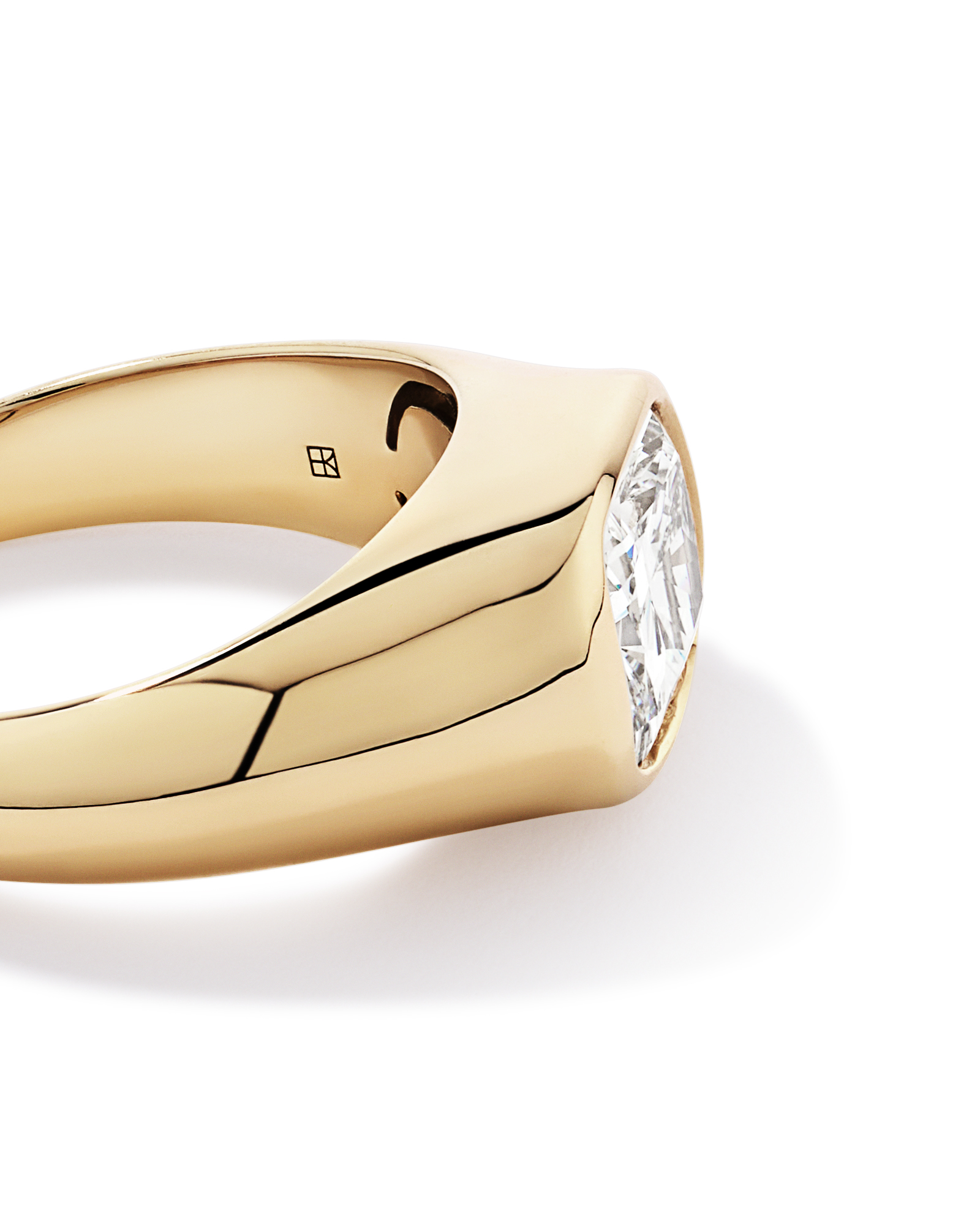 2.00TW Elongated Cushion Laboratory-Grown Diamond Ring 14kt Yellow Gold