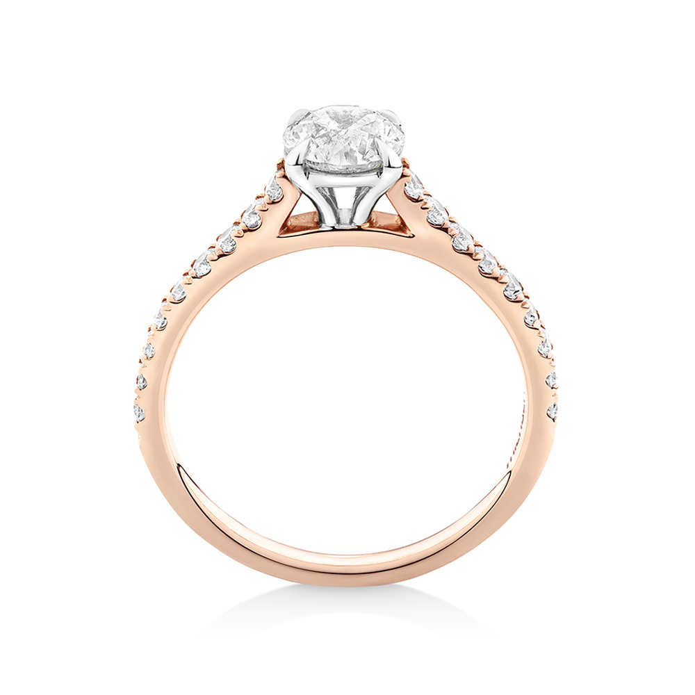 Engagement Ring with 1 1/4 Carat TW of Diamonds in 14kt Rose/White Gold