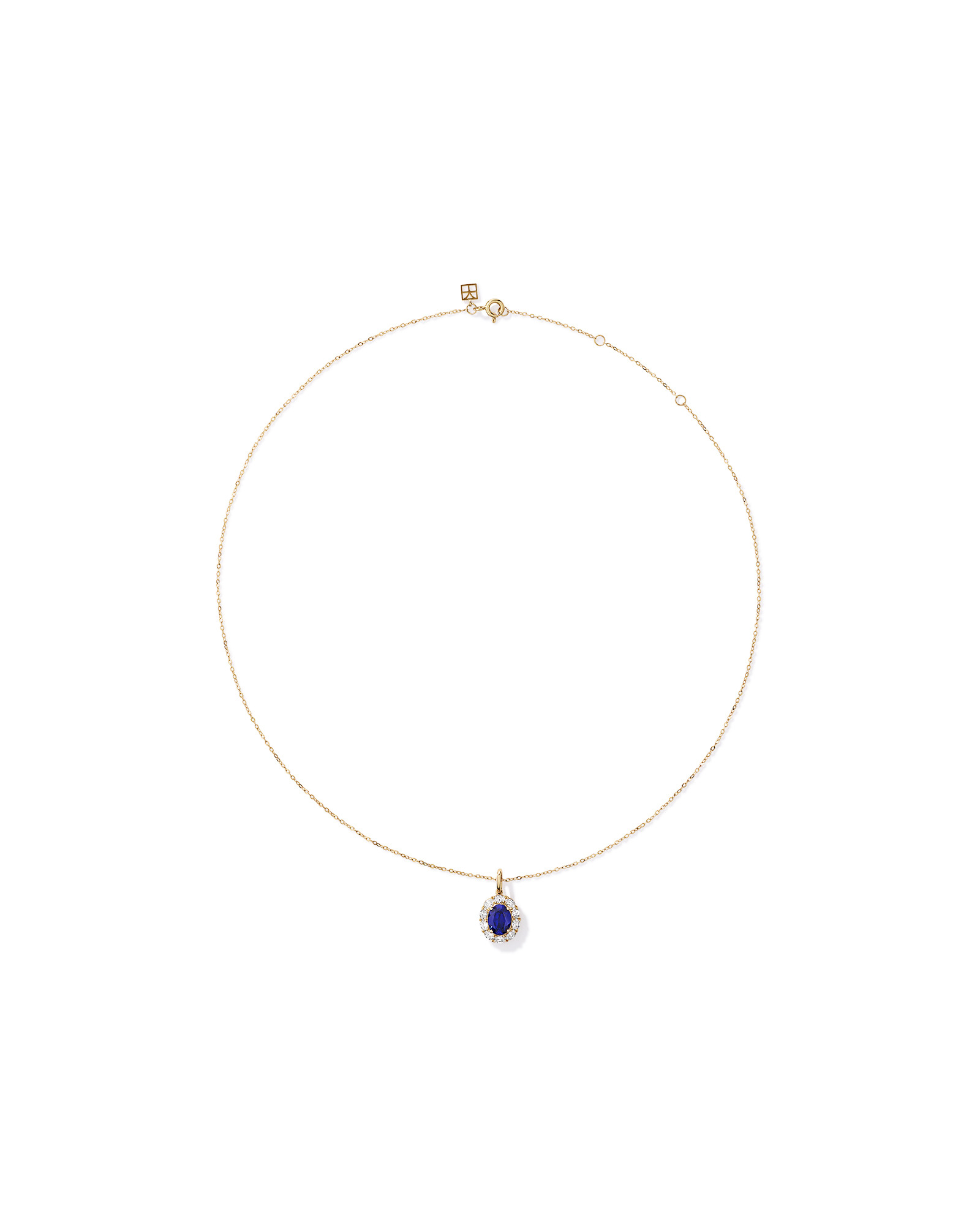 Création du pendentif en diamant TW cultivé en laboratoire en saphir et 0,47 TW avec chaîne en or 10 carats