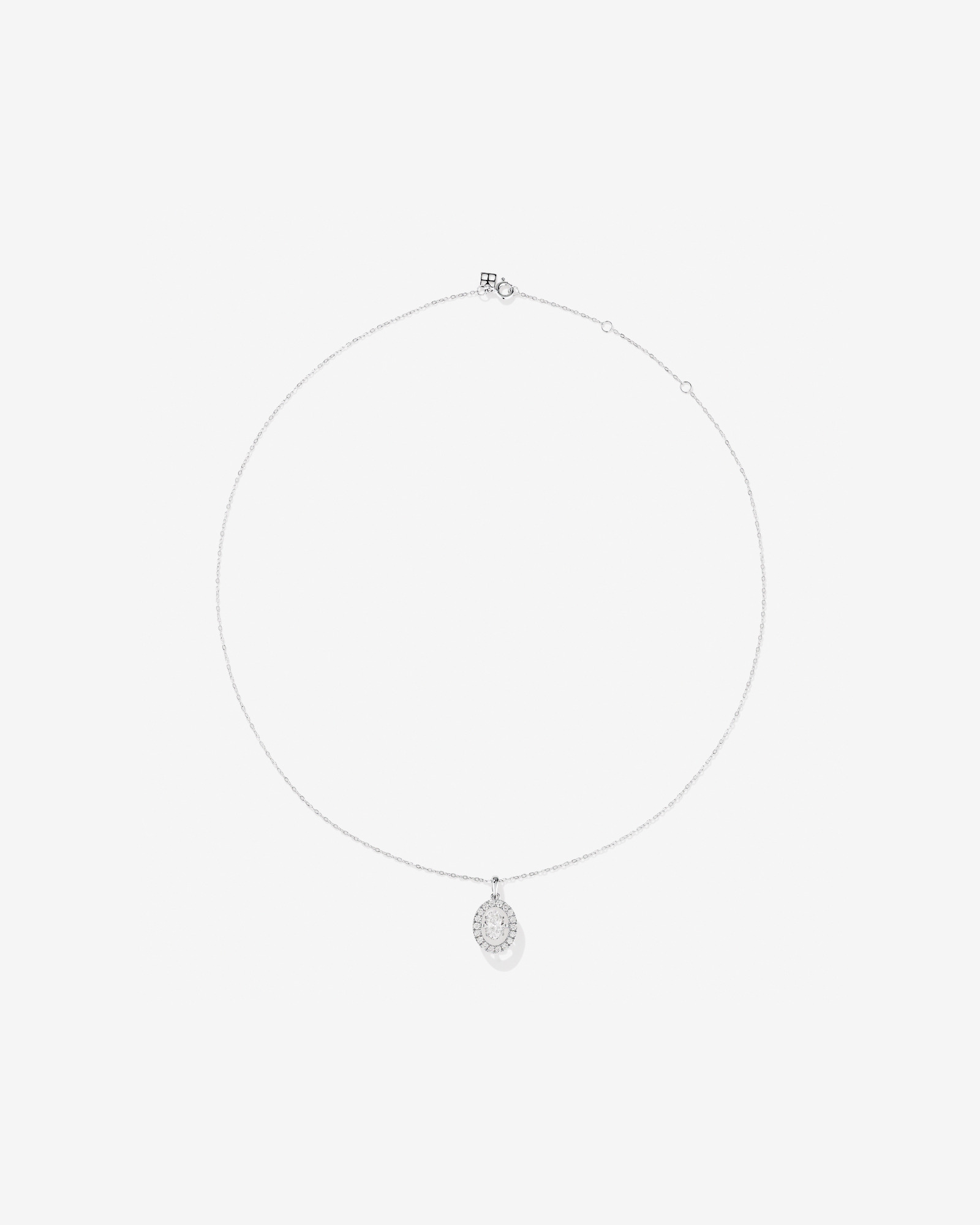 Lume Lab Oval Pendant with 1.00 Carat TW of Laboratory-Grown Diamond in 10kt White Gold