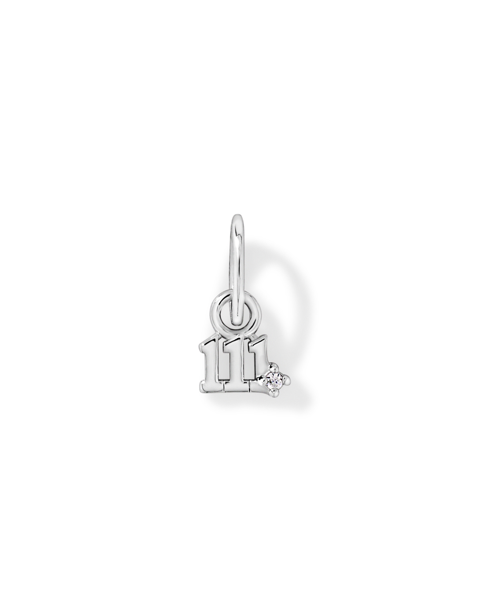 Micro pendentif 111 Angel Number avec zircone cubique en argent sterling