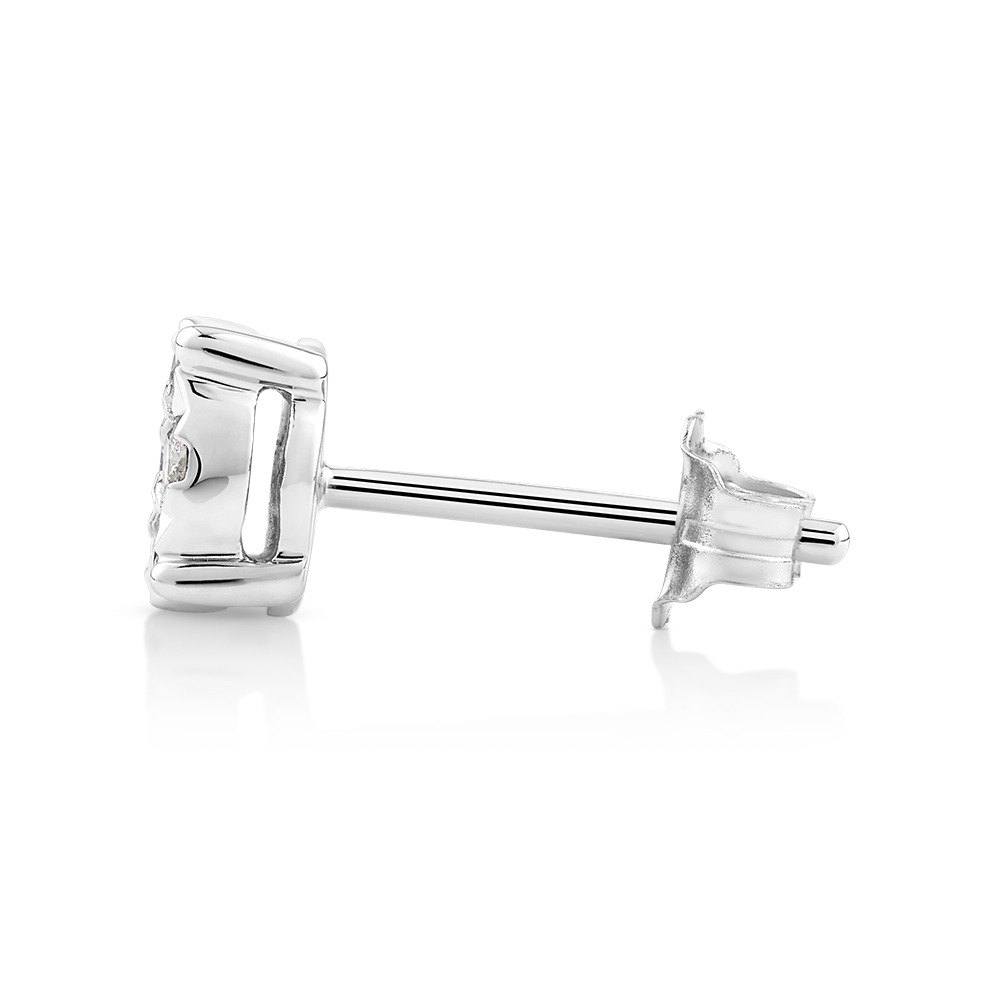 Single Solitaire Stud Earring with 0.12 Carat TW of Diamonds 10kt White Gold