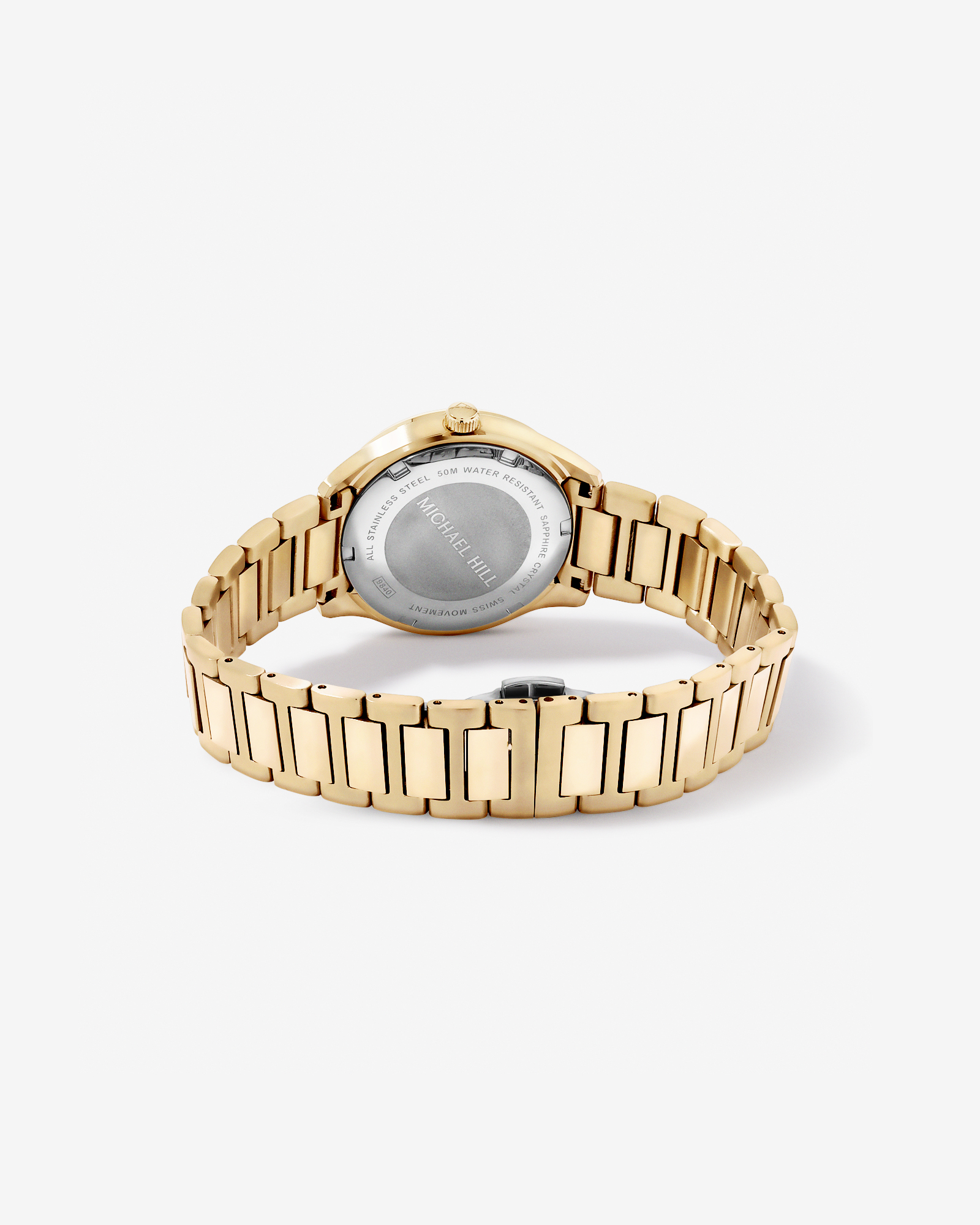 Women's Diamond Bezel Watch in Gold Tone with Black Dial