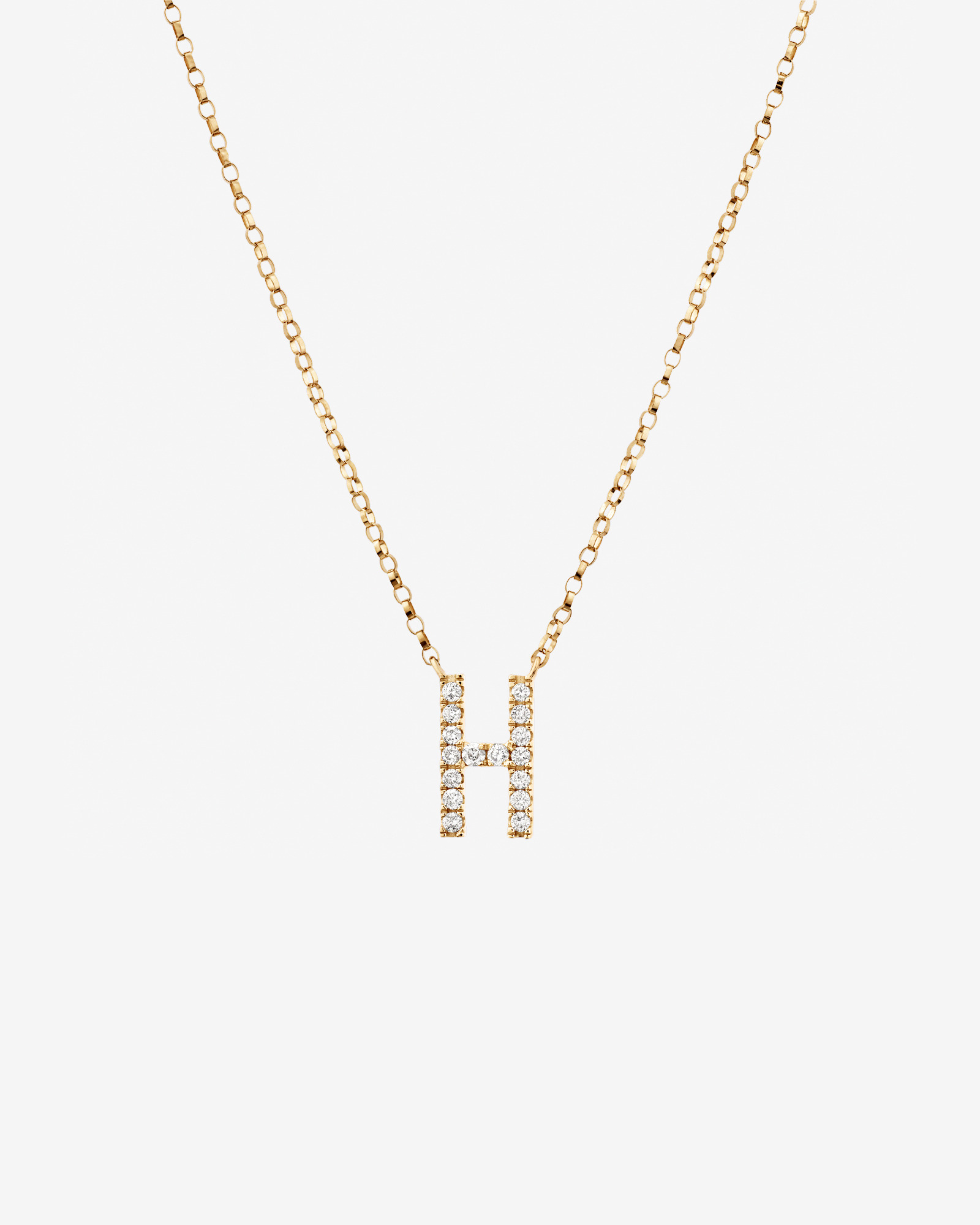 Collier à initiale « H » en or jaune 10 K à diamants totalisant 0,10 ct