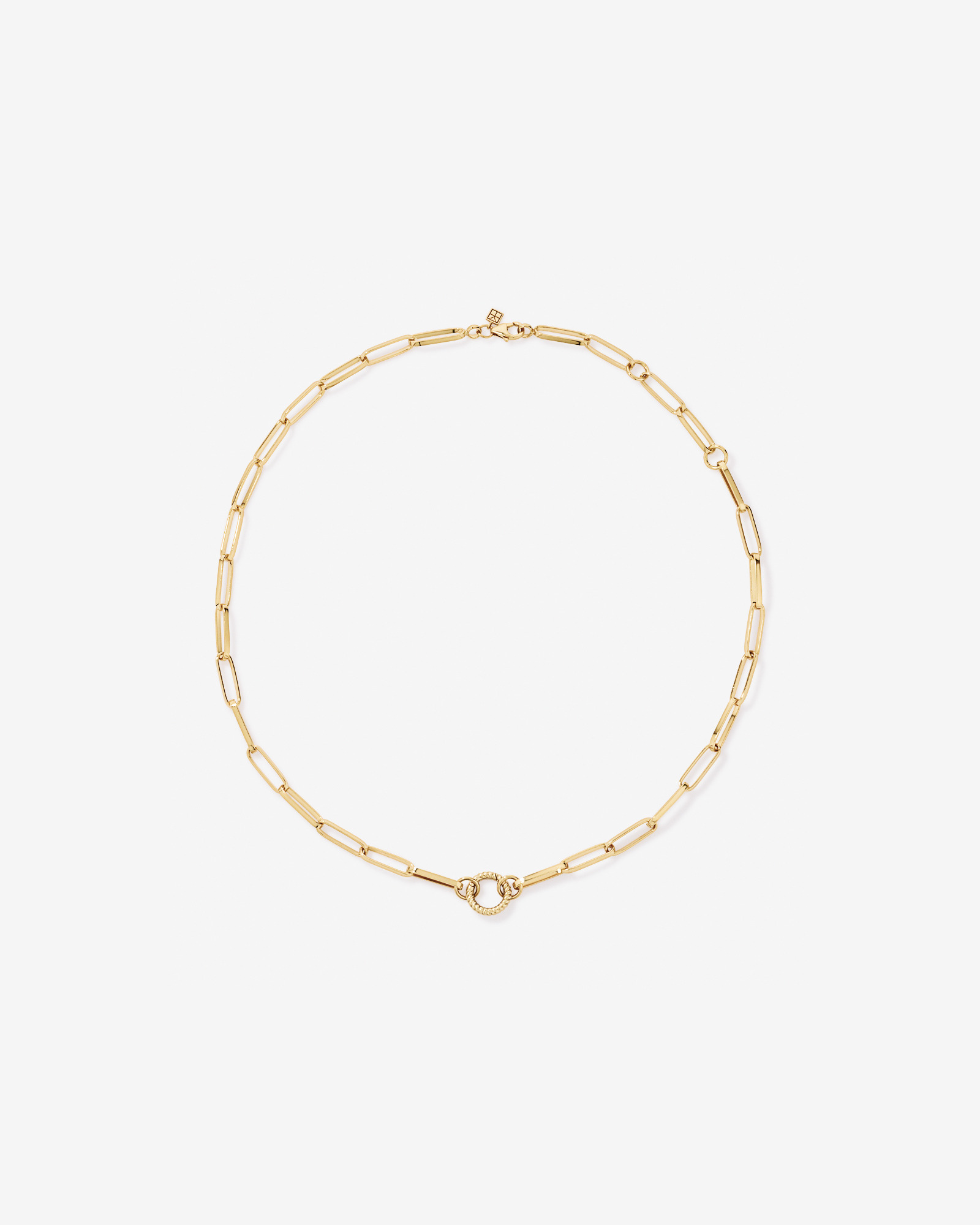 50cm (20") Square Paperclip Open Chain in 18 Karat Yellow Gold Vermeil