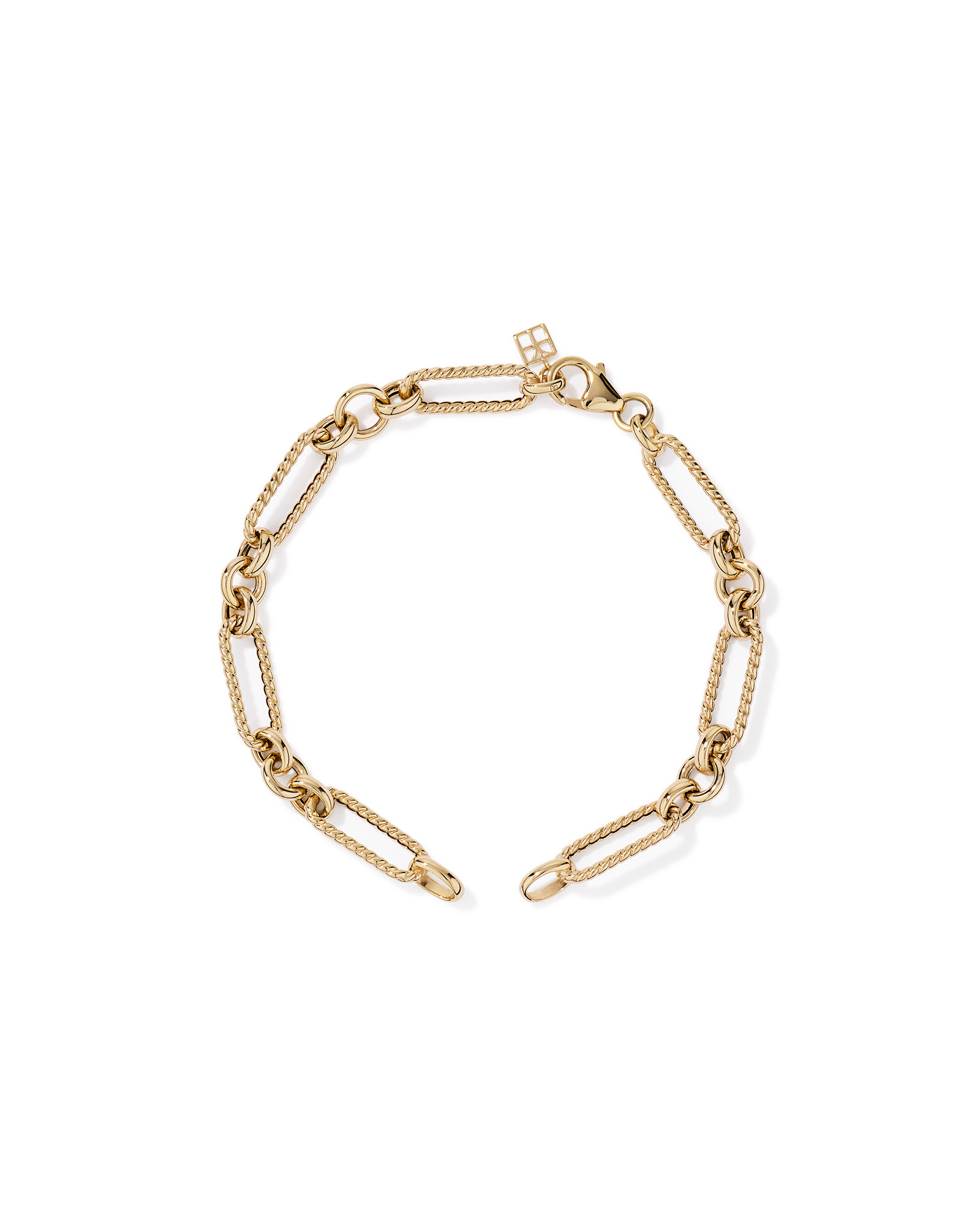 18.5cm (7.2") Twist Paperclip Open Bracelet in 10kt Yellow Gold