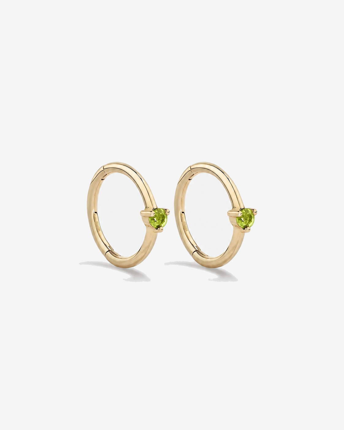 10mm Peridot Accent Sleepers in 10kt Yellow Gold