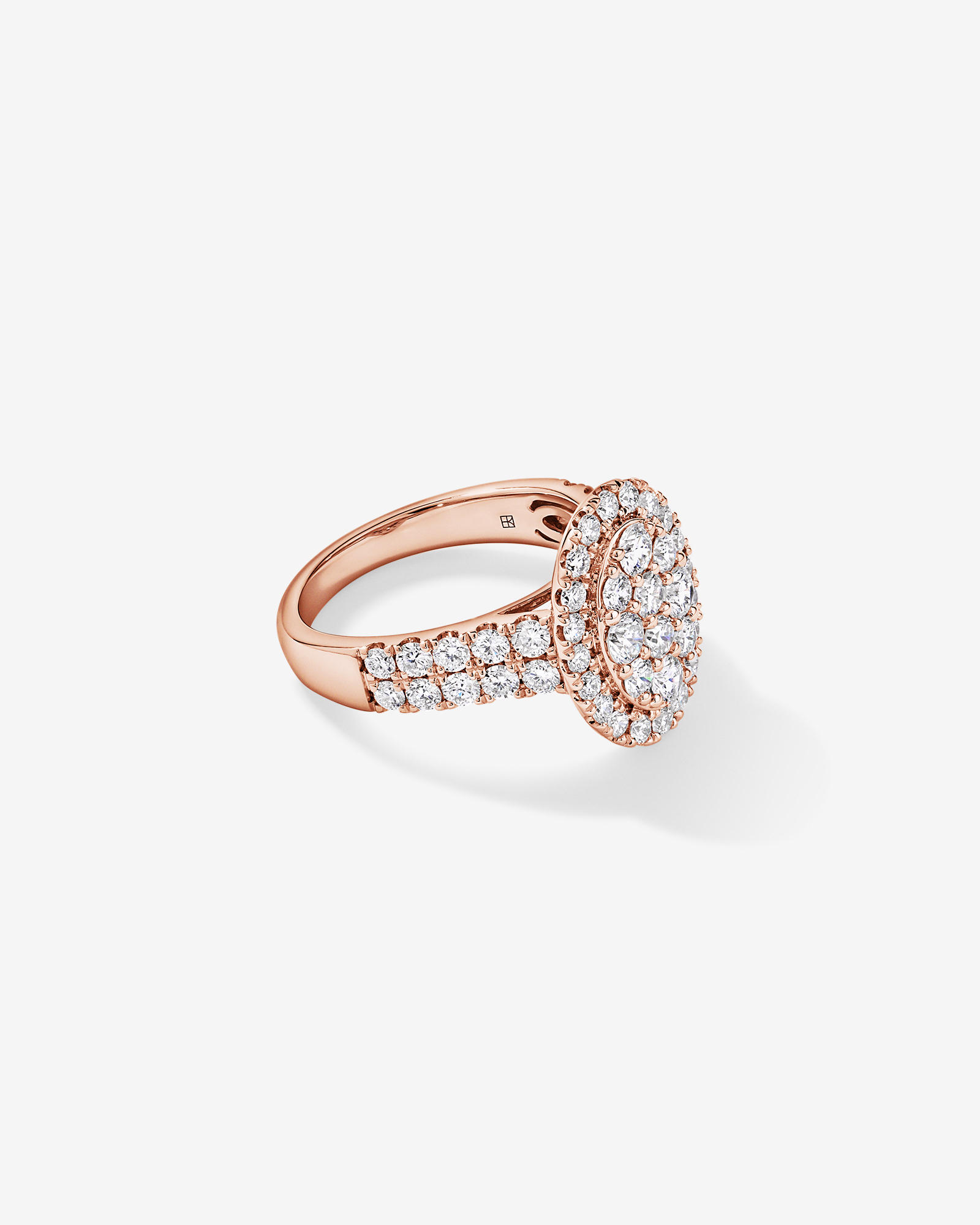 2.00TW Round Brilliant Laboratory-Grown Diamond Cluster Ring 10kt Rose Gold